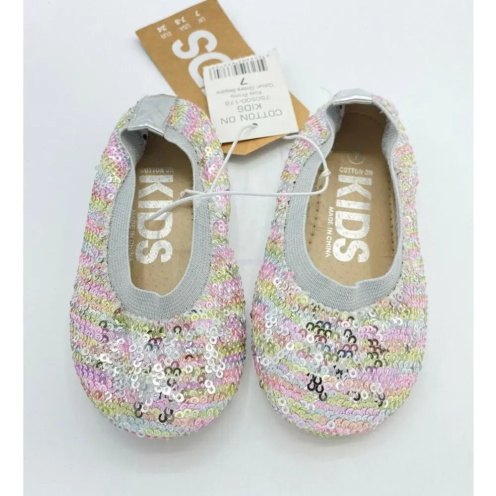 NWT Girl's Cotton On Kids US 7-8 Ombre Sequin Dress Holiday Summer Fall Flats